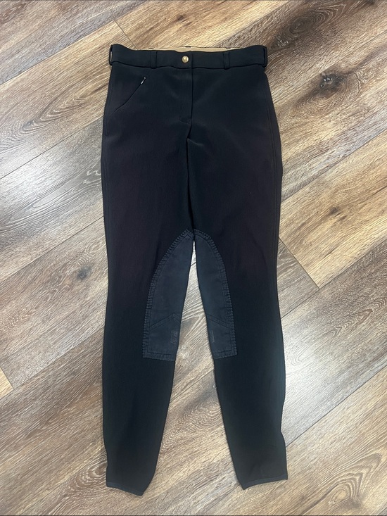Mary’s Tack & Feed Pants - Mary's Tack & Feed Riding Breeches Equestrian Blk Ribbed W/Suede Thigh Patches 🐎